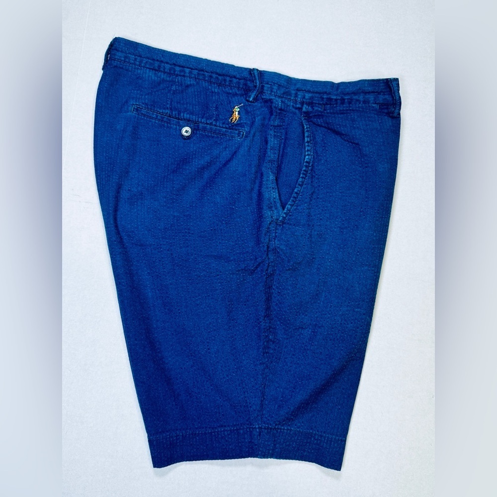 Polo Ralph Lauren Bedford Seersucker Men’s Shorts Navy Blue Size 34